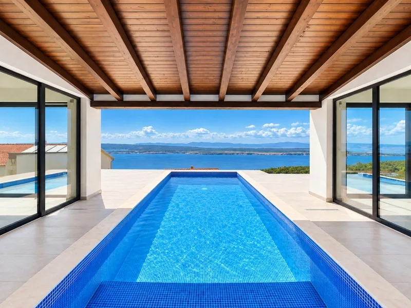 Neue Luxusvilla mit Swimmingpool, Garage und Meerblick