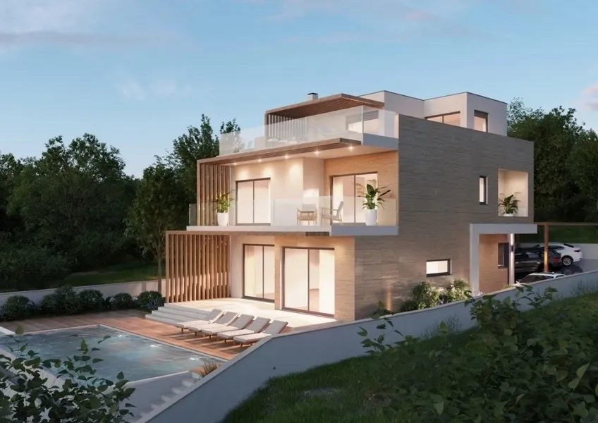 Moderne Villa mit Pool und Meerblick, Region Dvornica