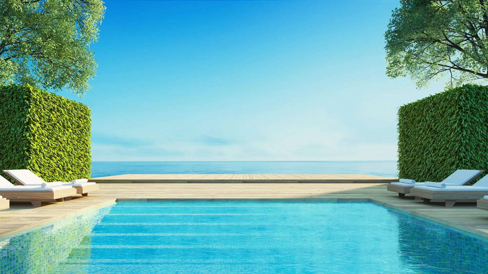 Pool mit Blick auf das Meer